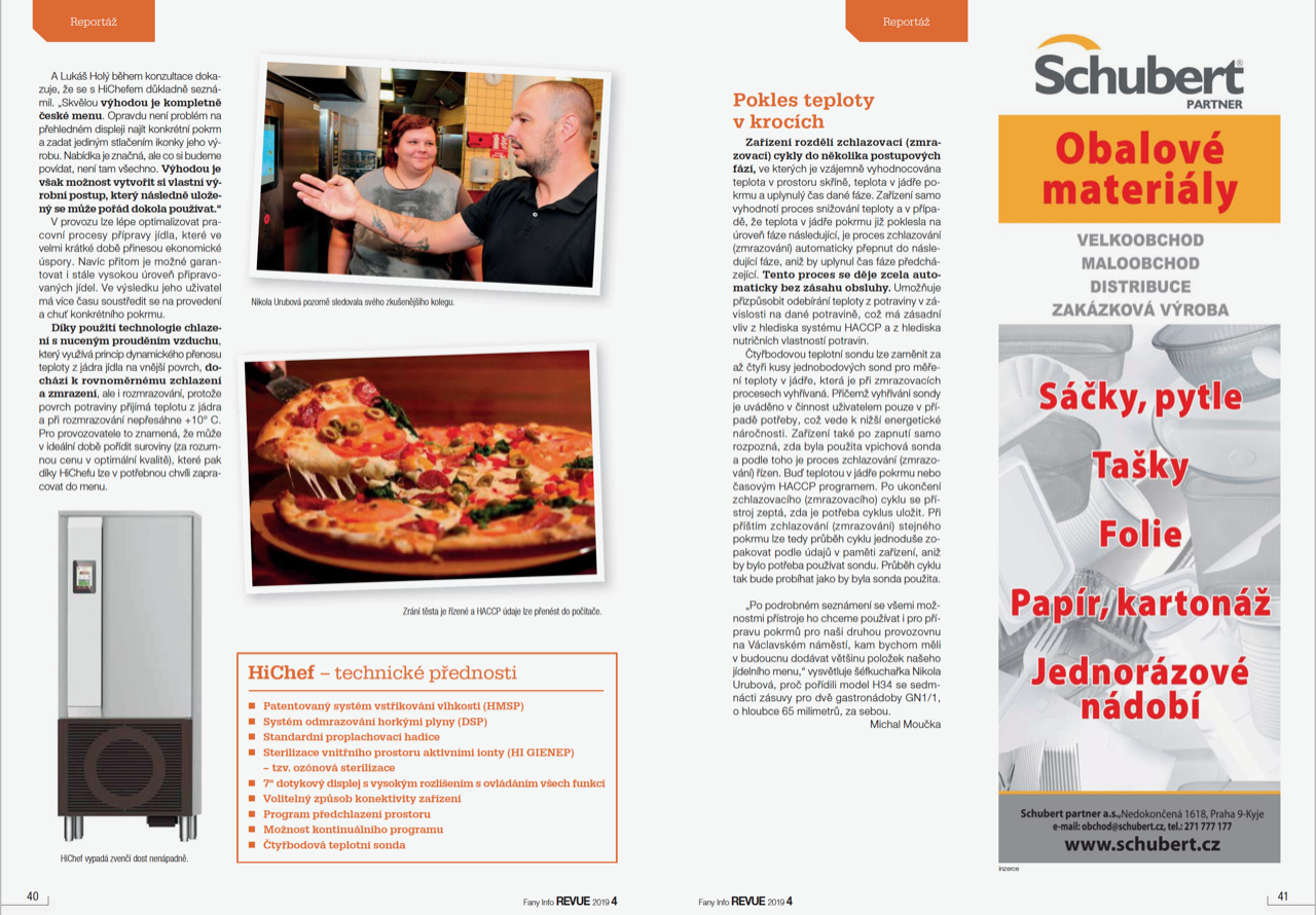 Reportáž o HiChef na stránkách Fany info revue 2_dodavatel Gastronox