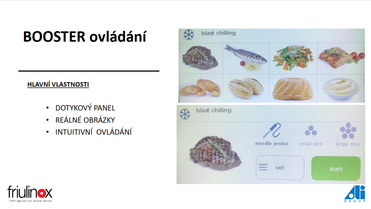 Booster šoker zn. Friulinox_ukázka obrázkový display_v ČR prodává Gastronox.cz