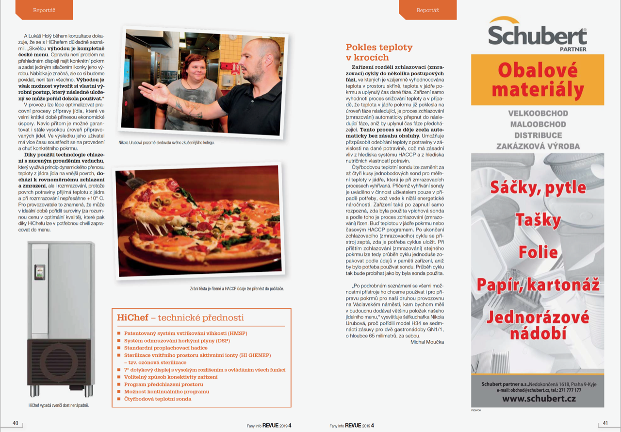 HiChef na stránkách Fany info revuev produkci Gastronox